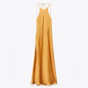 Zara Yellow Gold Satin Dress
